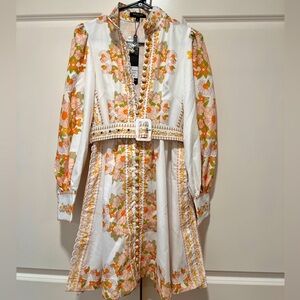 Beulah Leila Floral Retro Dress Belted Button Up Tuckernuck Exclusive sz M NWT